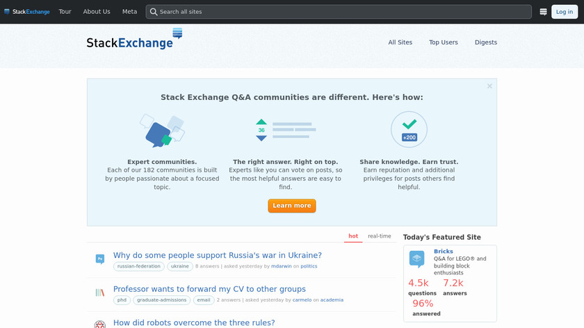 Stack Exchange Landing Page