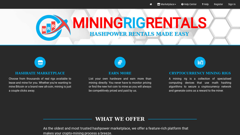 Mining Rig Rentals Landing Page
