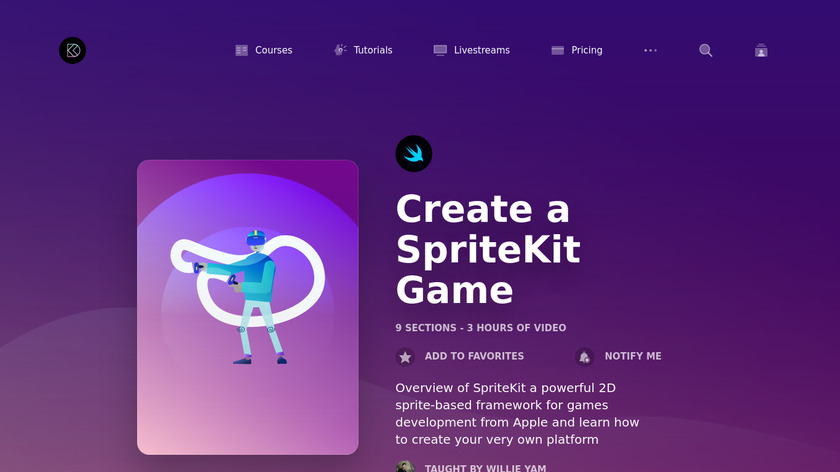 Learn SpriteKit by Design+Code Landing Page