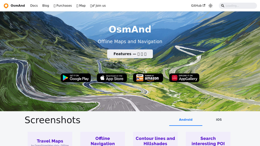 OsmAnd Landing Page