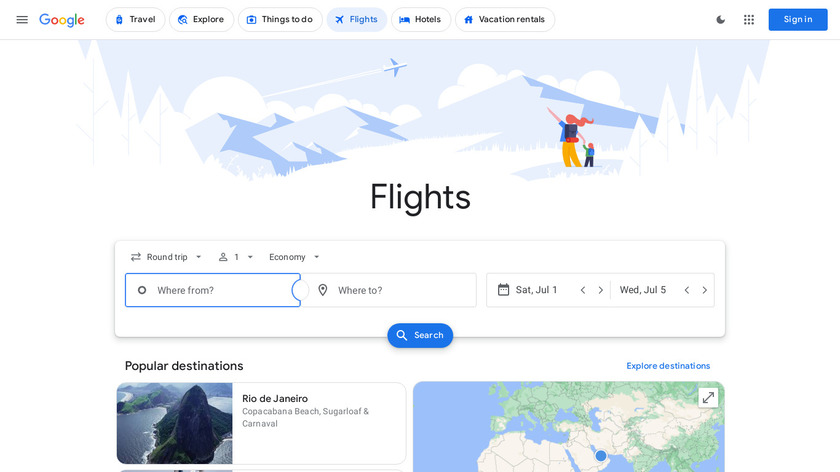 Google Flights Landing Page