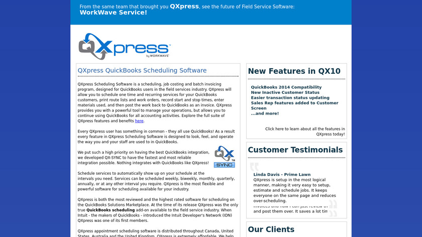 QXpress Scheduling Software Landing Page