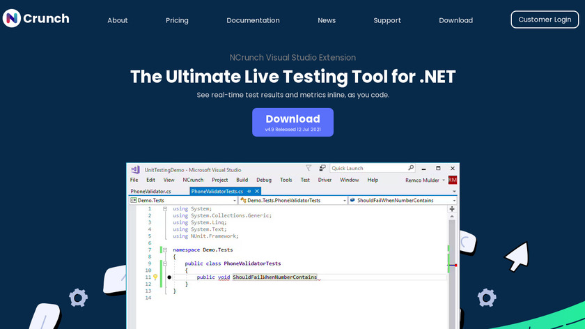 NCrunch NCrunch Visual Studio unit testing tool.