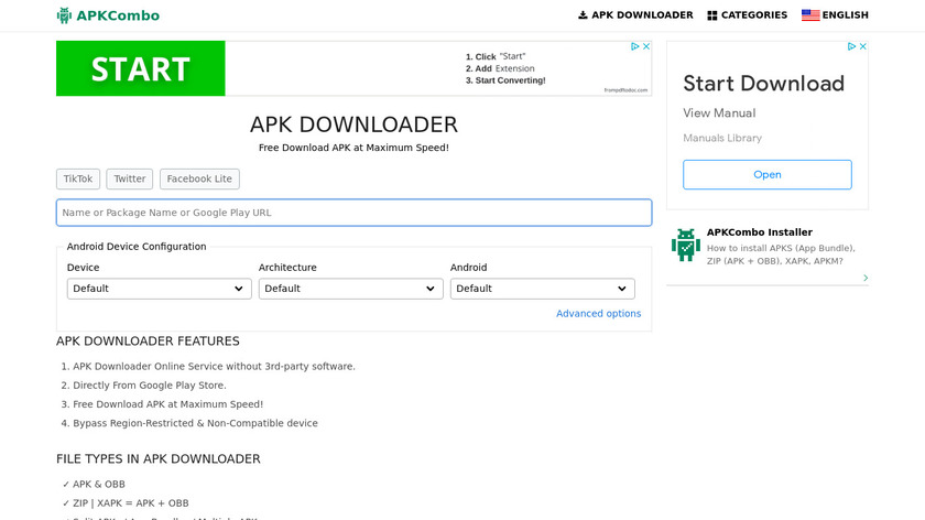 APKCombo - APK Downloader Landing Page