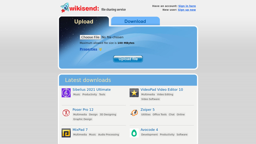 Wikisend Landing Page